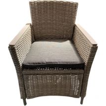 Fauteuil de Rotin Synthétique Acier Chillvert Turin 65x68,5x93,5 cm Coussin Anthracite