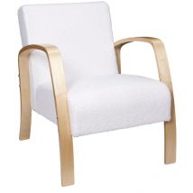 The Home Deco Factory - Fauteuil de salon en bouclette Stavern