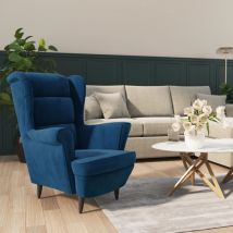 Maisonchic - Fauteuil de Salon, Fauteuil bleu velours CON81255 Maison Chic