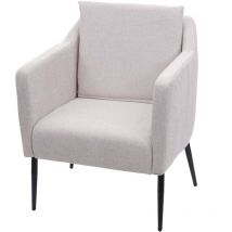 Fauteuil de salon HHG-707a, fauteuil cocktail fauteuil relax fauteuil, Tissu/Textile crème-beige