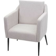 Fauteuil de salon HHG 707a, fauteuil cocktail fauteuil relax fauteuil, Tissu/Textile crème-beige