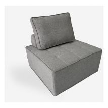 Modus Sofà - Fauteuil de salon modulaire en tissu gris Raji