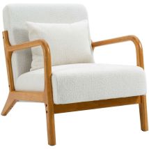 Nordlys - Fauteuil De Salon Scandinave Avec Structure Bois Et Tissu