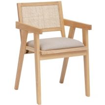 Atmosphera Créateur D'intérieur - Fauteuil de table en bois et cannage kolia