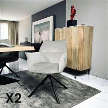 Fauteuil de table en velours gris avec retour (lot de 2) PALERME