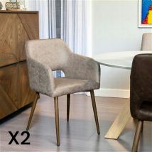 Pier Import - Fauteuil de table gris taupe (lot de 2)