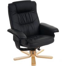 Fauteuil de télé M56, fauteuil de relaxation sans tabouret, similicuir, noir