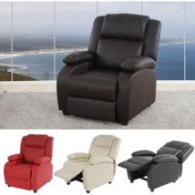 Fauteuil de télévision, fauteuil relax Lincoln, relaxation, similicuir café