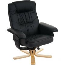 Mendler - Fauteuil de télé M56, fauteuil de relaxation sans tabouret, similicuir - noir