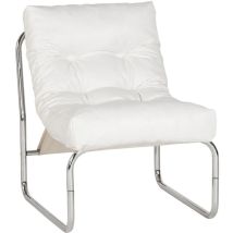 Fauteuil design 60x73x76cm blanc - BOUDAR