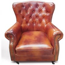 Fauteuil Design Churchill Lounge Marron vieilli