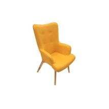 The Home Deco Factory - Fauteuil Helsinki Jaune Design Patchwork Home Deco Factory