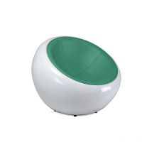 Fauteuil Egg Poco Chair - Simili Cuir Turquoise