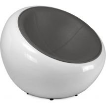 Fauteuil Egg Poco Chair - Simili Cuir Gris foncé