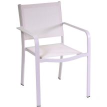 Argonauta - Chaise de jardin avec accoudoirs Blanc 55x61 cm h 84 cm en Aluminium et textilène mod. El Paso
