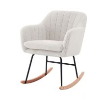 Baïta - Fauteuil elsa à bouclette blanche rocking chair