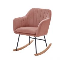 Baïta - Fauteuil elsa tissu rose poudré rocking chair