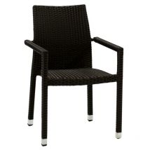 Webmarketpoint - Fauteuil empilable en polyrotin noyer pour l'extérieur