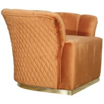 Toscohome - Fauteuil en bois avec revêtement en velours couleur rouille - Argentario Berger
