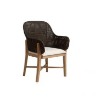 Fauteuil en bois de teck/rotin