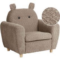 Beliani - Fauteuil en Bouclé avec Accoudoirs pour Enfants Marron Maribo