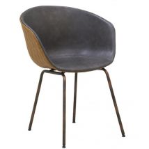 Aubry Gaspard - Fauteuil en polyuréthane camel et gris
