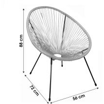 Notre Selection - Fauteuil en résine et acier Cabana gris clair - 227009