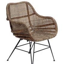 Decoration D ’ Autrefois - Fauteuil En Rotin & Métal - Rotin-Métal - Marron - Interior's