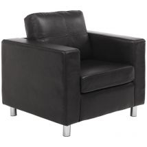 Vente-unique - Fauteuil en simili ackley - Noir