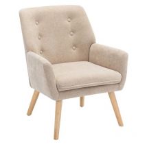 Vente-unique - Fauteuil en tissu beige serino