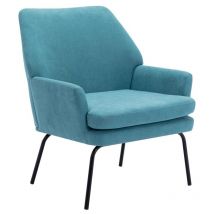 Vente-unique - Fauteuil en tissu bleu palmarelo