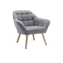 Vente-unique - Fauteuil en tissu gris caserta