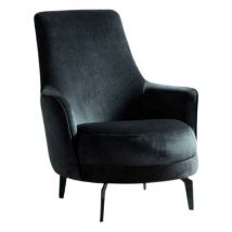 Toscohome - Fauteuil en tissu gris foncé - Senator