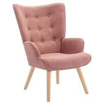 Vente-unique - Fauteuil en tissu rose vately