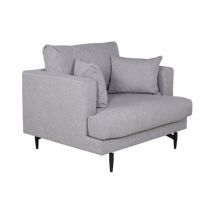 Paris Prix - Fauteuil en Tissu 'Sofia' 104cm Gris