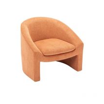 Vente-unique - Fauteuil en tissu terracotta ossana
