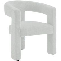 Fauteuil en tissu texturé blanc FAVINA