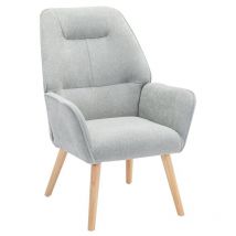Vente-unique - Fauteuil en tissu gris osimo