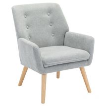 Vente-unique - Fauteuil en tissu gris serino