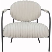 Homifab - Fauteuil en velours côtelé beige - Léon