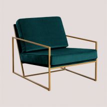 Fauteuil en velours Nilo Sklum Vert Jungle