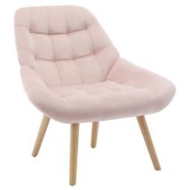 Vente-unique - Fauteuil en velours rose luosto