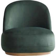 Homifab - Fauteuil en velours vert - Colette