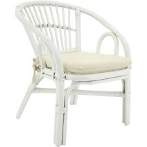 Fauteuil enfant en rotin laqué blanc Putih