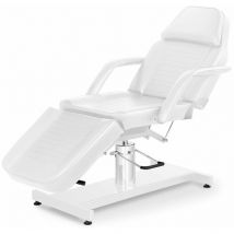Helloshop26 - Fauteuil esthétique professionnel synthétique pvc fer et inox blanc