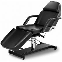 Helloshop26 - Fauteuil esthétique structure : fer et inox revêtement synthétique pvc noir