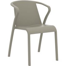 Fado - Fauteuil de jardin empilable en polypropylène renforcé taupe Ezpeleta