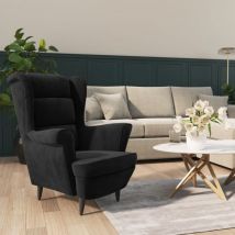Maison Chic - Fauteuil Fauteuil de Relaxation Fauteuil Salon Noir Velours 22473
