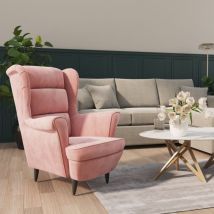 Fauteuil Fauteuil de Relaxation Fauteuil Salon Rose Velours 54804