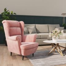 Bonnevie - Fauteuil Fauteuil Relax - Fauteuil Salon Rose Velours BV483472
